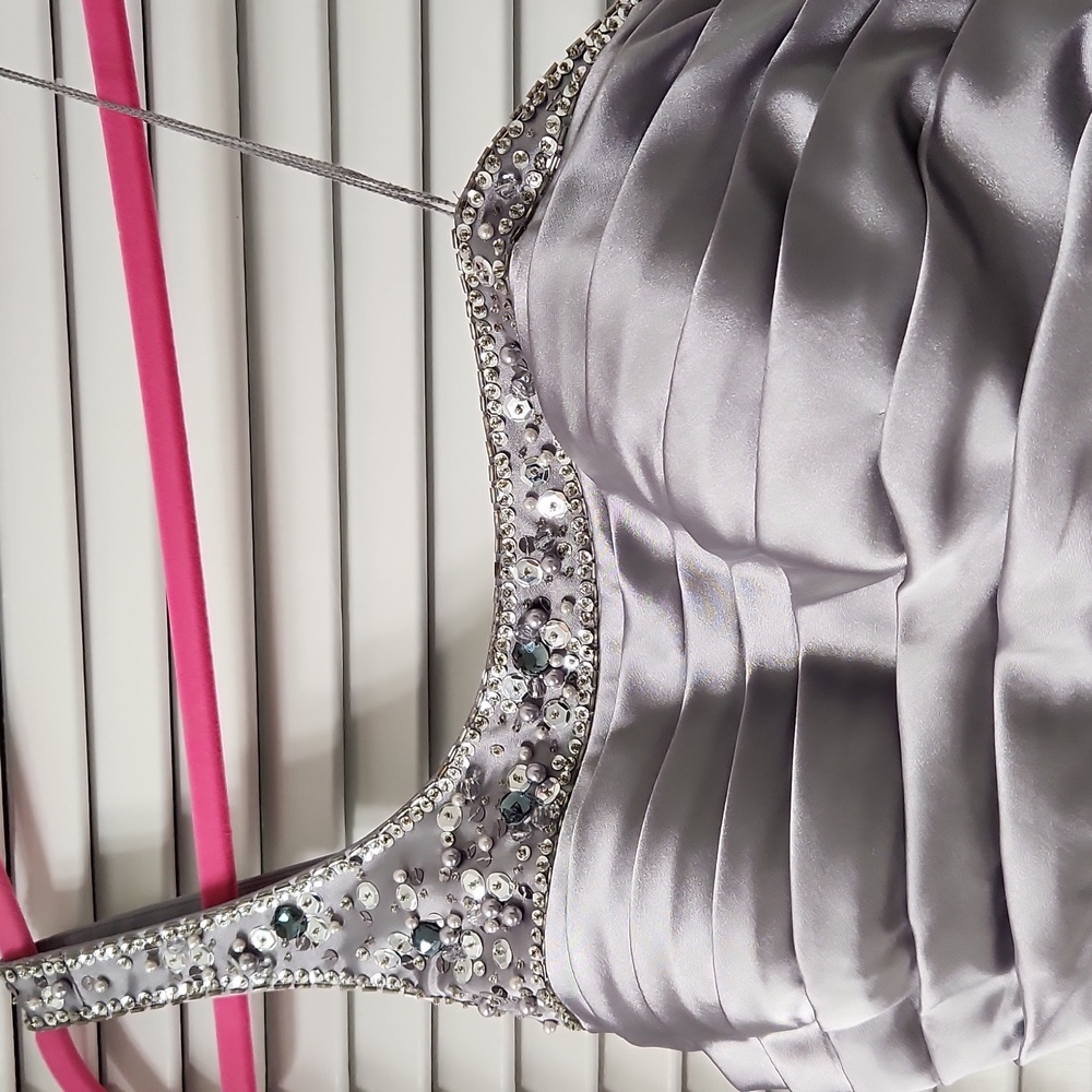 #prom Gorgeous Elegant Silver One-Shoulder Dress - Picture 3 of 11